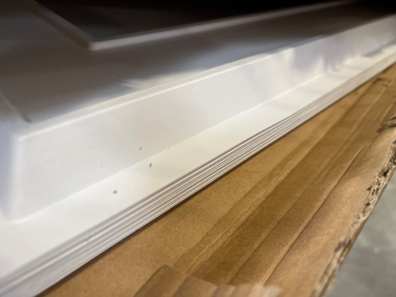 Photo 1 of WOWSTAR 12-Pack 2x4ft Drop Ceiling Tiles, Waterproof Glue up Ceiling Panels, Modern Style 3D Wall Panels, White