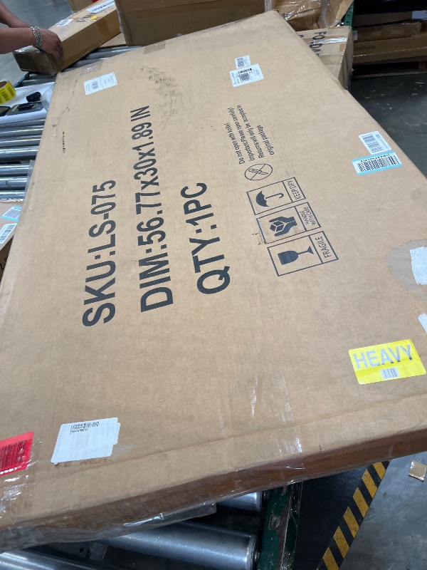 Photo 1 of OLEVS King Size Floating Bed Frame, Metal Platform, with LED Light and Charging Station, No Box Spring Needed, Noise-Free, Easy Assembly