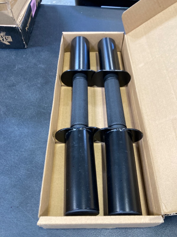 Photo 1 of Pair of 16" Olympic Dumbbell Handles for 2-Inch Plates, Loadable Dumbbell Bars with Knurled Rubber Grips for Home Gym Strength Training