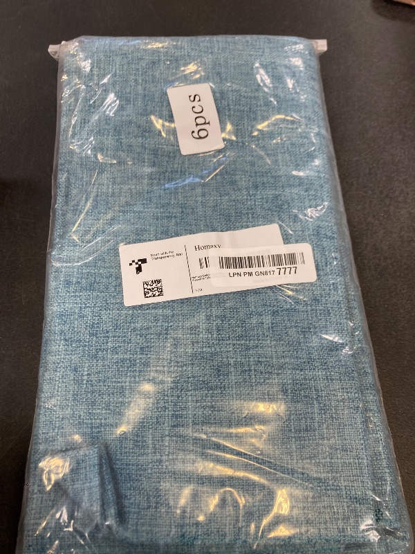 Photo 1 of Homaxy Cloths Placemats for Dining Table Set of 6, Heat Resistant Washable Cotton Linen Blend Table Mats, Easy to Clean Place Mats for Indoor Outdoor Party Kitchen Decoration, 13" x 19", Aqua