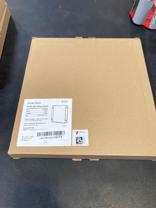 View 2 of MaxGear Acrylic Sign Holder 8.5 x 11 with Suction Cup and Screws, 3 Pack