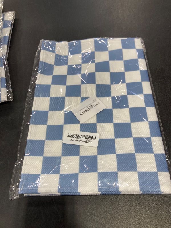 Photo 1 of Dusty Blue Checkered Table Runner Gingham Birthday Party Decoration Wedding BBQ Dining Room Home Kitchen Table Decor (Dusty Blue, 13" x 72")