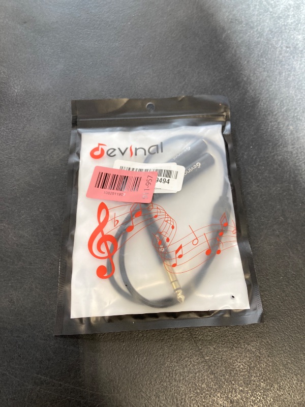 Photo 1 of Devinal 1/4 inch TRS Splitter Cable, 6.35mm Stereo Y Cable, 1/4 Male Plug to Dual 1/4 Female Jack Cord, 12 inches / 30cm