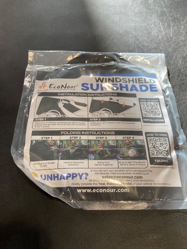 Photo 1 of EcoNour Car Windshield Sunshade | Blocks 99% Heat & Keeps Interior Cool | Universal Fits Cars, SUVs, Trucks | Automotive Sun Screen, Visor & Car Accessories for Summer | Medium (64x32 Inches)