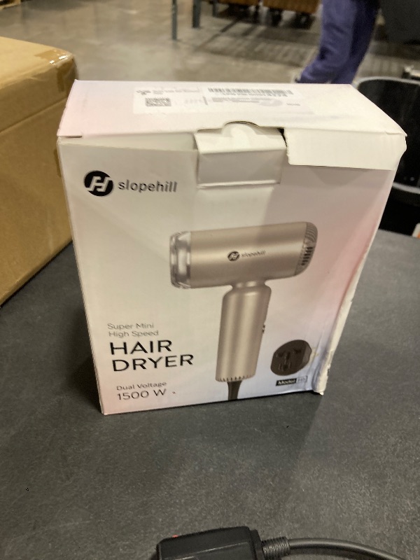 Photo 1 of slopehill Dual Voltage Travel Mini Hair Dryer, Lightweight Ionic Blow Dryer, Professional Fast Drying, Compact Portabe Quiet Hairdryer with Magnetic Diffuser for Women, International European 100-240V
