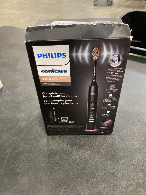 Photo 1 of Philips Sonicare DiamondClean Smart 9300 Electric Toothbrush - Sonic Toothbrush with App, Pressure Sensor, 12 Brushing Settings, Replacement Reminder, Travel Case, Black, Model HX9903/15