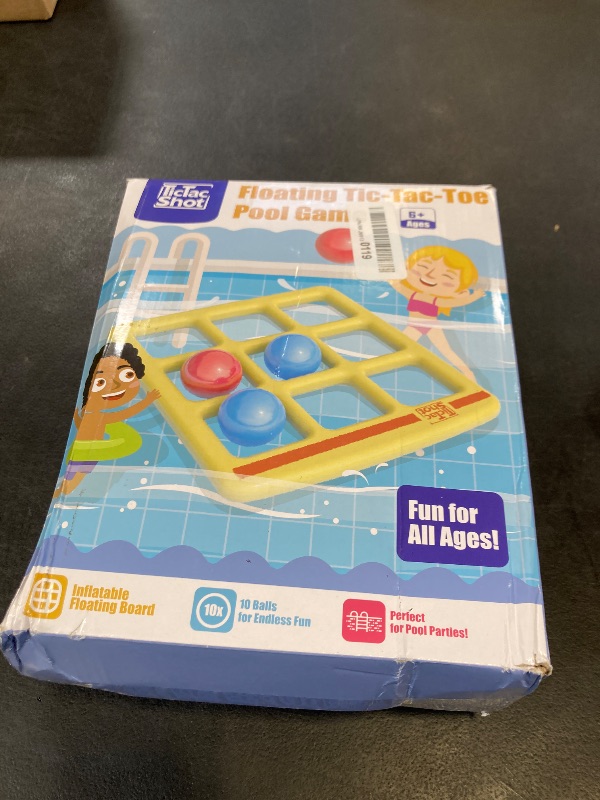 Photo 1 of TicTac Shot Pool Toys Games Set- Tic-Tac-Toe Inflatable Pool Toy with 10 Balls - for Adults Teens Kids 2-10 Players