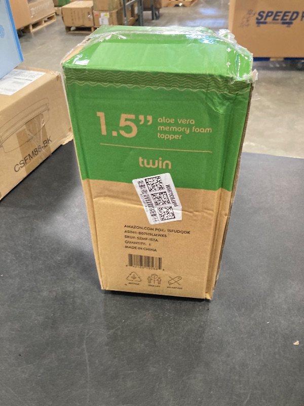 Photo 1 of Mellow 1.5 Inch 5-Zone Memory Foam Mattress Topper, Calming Aloe Infusion, Dorm Essentials, Twin