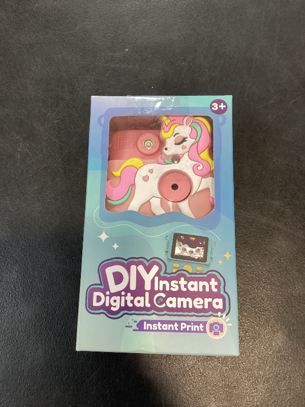 Photo 1 of Kids Camera Instant Print with Silicone Cover, Creative Gifts for Girls Age 4-12 Birthday Christmas, 1080P Digital Camera Toy with Memory Card - Pink