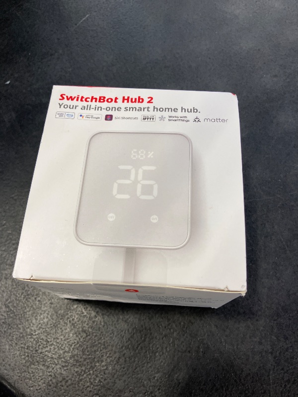 Photo 1 of SwitchBot Hub 2 (2nd Gen), Work as a WiFi Thermometer Hygrometer, IR Remote Control, Smart Remote and Light Sensor, Link SwitchBot to Wi-Fi (Support 2.4GHz), Alexa, Google Home, Apple Home Compatible