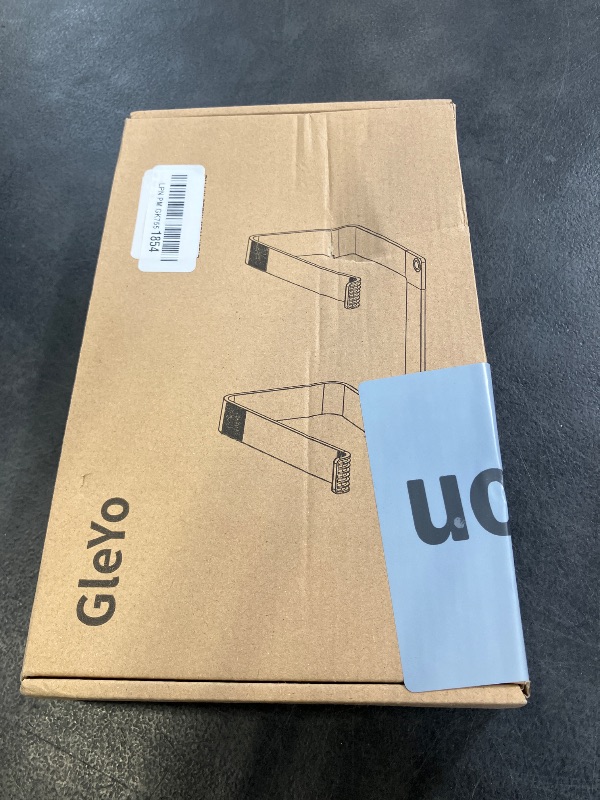 Photo 1 of GleYo Laptop Stand for Desk Portable Computer Riser Metal Notebook Holder Printer Stand Office Desk Accessories Compatible with MacBook Air, Pro, Dell, HP, Lenovo and All 10-16" Laptops, Black