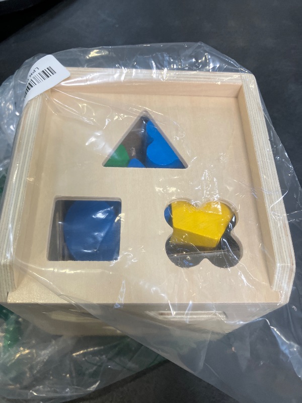 Photo 1 of Melissa & Doug Shape Sorting Cube - Classic Wooden Toy With 12 Shapes