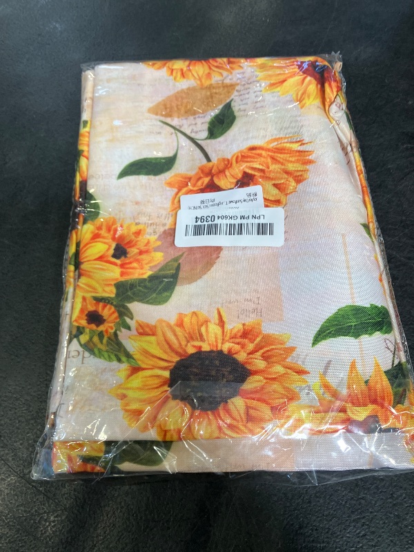 Photo 1 of Joyfol Day Sunflower Tablecloth,Orange Floral Table Cloth for Square Tables,Waterproof Resistant Durable Flower Table Cover for Kitchen Dining Room (54 X 54 INCH)