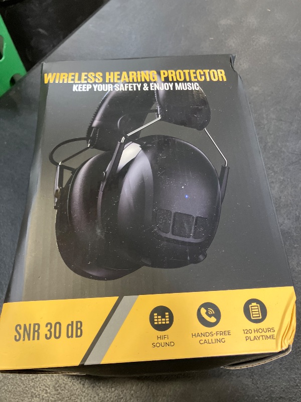 Photo 1 of Kalence Gel Ear Pads Bluetooth 5.4 Hearing Protection Headphones, 30dB Noise Cancelling Headphones, 1200mAh Rechargeable Safety Earmuffs Bluetooth Ear Protection for Mowing