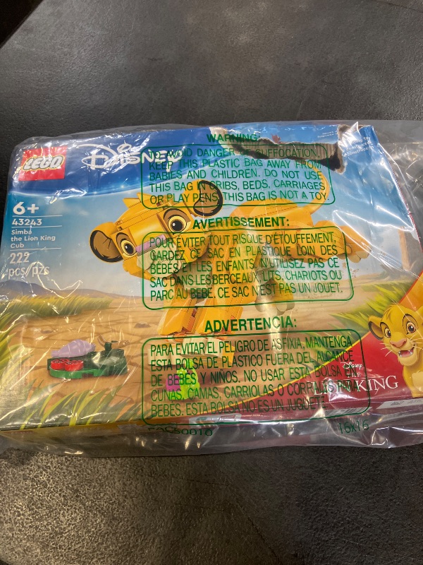 Photo 1 of LEGO Disney Simba The Lion King Cub Building Toy - Collectible Play & Display Set - 6 Year Old Girl & Boy Birthday Gift - Detailed Model of Disney Simba - 43243