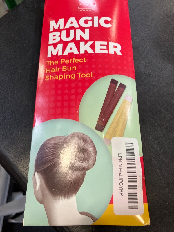 Photo 1 of Hawwwy Premium 2 Piece Snap-and-Roll Hair Tool - Magic Bun Maker with Hair Ties, Bobby Pins for Updos, French Twists - Black