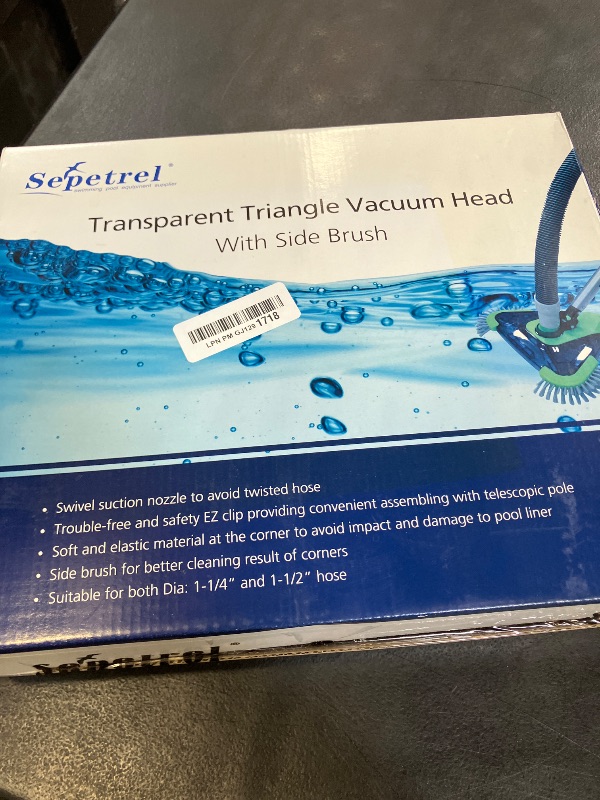 Photo 1 of Sepetrel Upgrade Pool Vacuum Head with Side Brush & Universal Rotatable Hose Adapter,Weighted Triangular Shape(Safe for Vinyl Liner Pool)