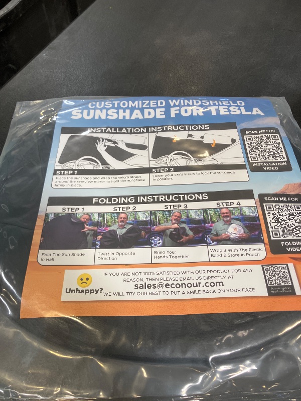 Photo 1 of EcoNour Windshield Sun Shade Compatible for Tesla Model 3 & Model Y Juniper 2017-2024 2025 2026, Sun Visor for EV Front Window Sunshade, Foldable Heat & UV Protector, Car Accessories