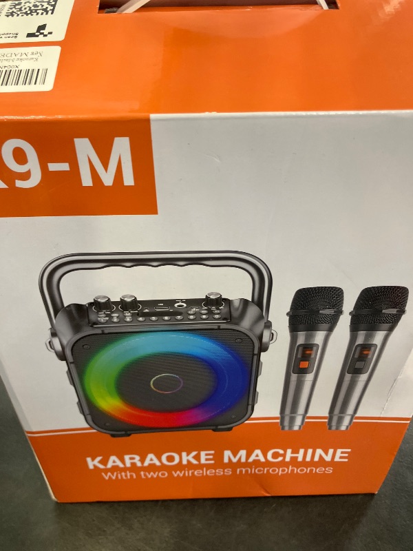 Photo 1 of Karaoke Machine, Portable Bluetooth Speaker with 2 Wireless Microphones for Adults & Kids with Lights, Karaoke Microphone with PA System Supports USB/TF/REC/FM/AUX for Home Party Home System Packages