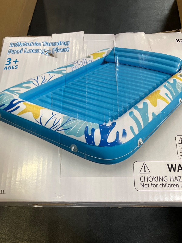 Photo 1 of Inflatable Tanning Pool Lounger Float - Jasonwell 4 in 1 Sun Tan Tub Sunbathing Pool Lounge Raft Floatie Toys Water Filled Tanning Bed Mat Pad for Adult Blow Up Kiddie Pools Kids Ball Pit (OA,XXL)