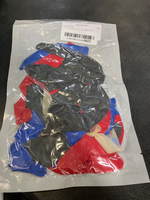 Photo 1 of Red Blue Black Balloons, 12 Inch Royal Blue Red Confetti Latex Balloon with Black Helium Balloon Kit for Boys Spider Cool Man Halooween Theme Birthday Decor Graduation Party Decoration Supplies