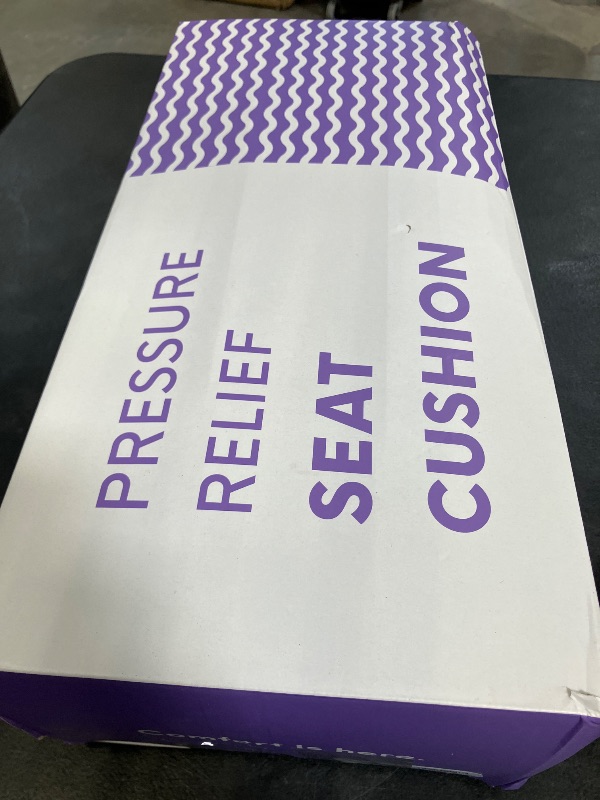 Photo 1 of C CUSHION LAB Patented Pressure Relief Seat Cushion for Long Sitting Hours on Office/Home Chair, Car, Wheelchair - Extra-Dense Memory Foam for Hip, Tailbone, Coccyx, Sciatica - Light Grey