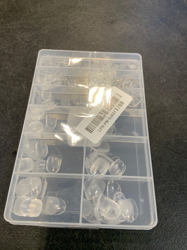 Photo 1 of Extra Short Oval Round Nail Tips: 240Pcs Tri-Layer Core Soft Gel Nail Tips, Pre-shaped Short Oval Press On Nails, 12 Sizes Half Matte Full Cover Clear Short Nails for Extension Art DIY Salon