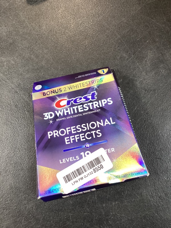 Photo 1 of Crest Teeth Whitening Strips, Crest 3D Whitestrips Professional Effects, Enamel Safe Teeth Whitening Kit, 22 Treatments (44 Strips), Professional-Level Whitening, 19 Levels Whiter