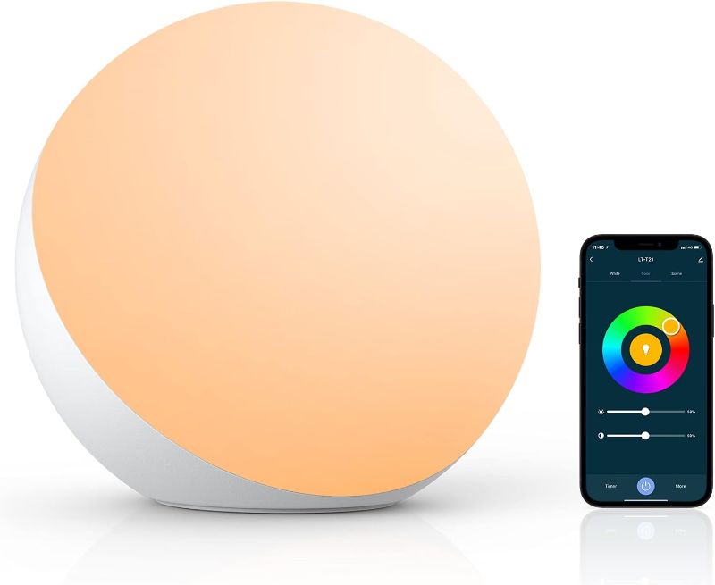 Photo 1 of Smart Table Lamp, Dimmable Desk Lamp with App/Voice Control, LED RGB Color Changing Touch Lamp, Night Lamp for Bedroom Compatible with Alexa