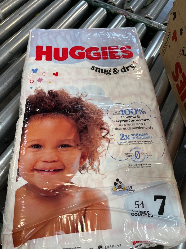 Photo 1 of Huggies Snug & Dry Diapers Size 7, 54 ct