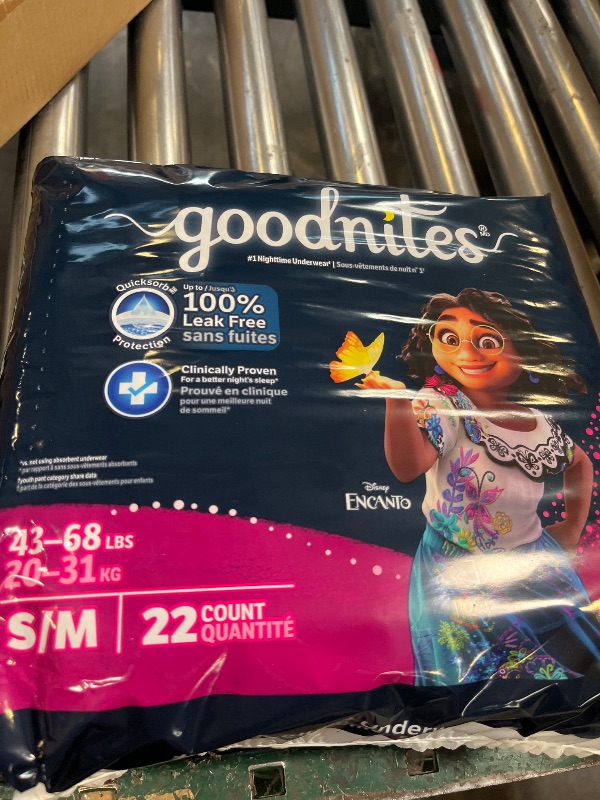 Photo 1 of GoodNites Girls Nighttime Underwear, Size S/M, 22 ct