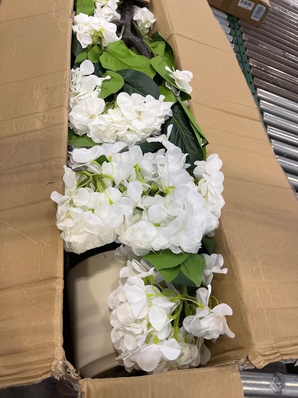 Photo 1 of YEPDIN Artificial Hydrangea Tree - 5ft White, Indoor/Outdoor