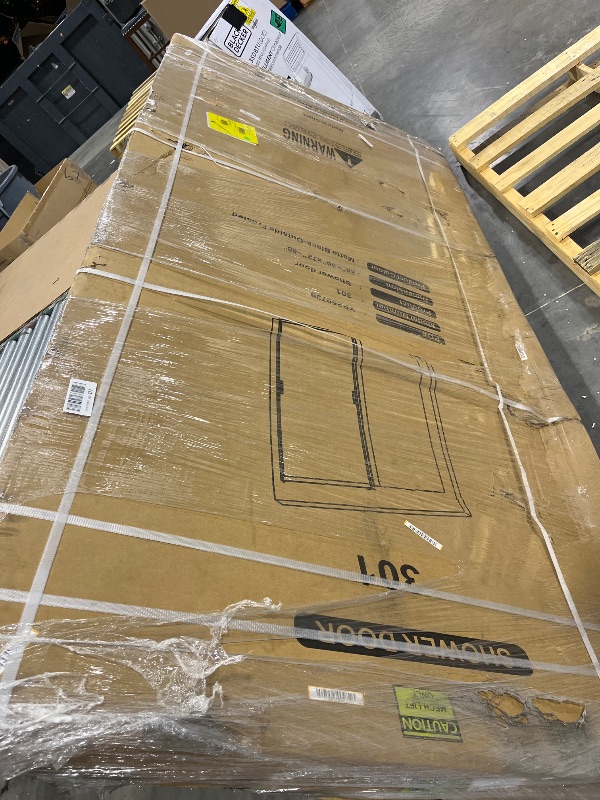 Photo 1 of Opening Size Fits 30"-36" W x 72"-85" H Concealed Sliding Barn Door, Frosted Glass, Waterproof Modern Sliding Door for Bathroom/Kitchen Privacy, 5/16"(8mm) Tempered Glass, with Soft Close