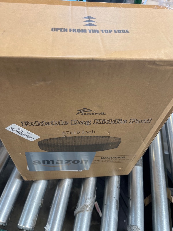 Photo 1 of Jasonwell Foldable Dog Pool, 87" Collapsible Hard Plastic Pet Bathing Tub