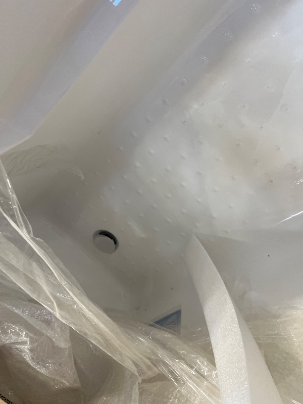 Photo 1 of WOODBRIDGE 54" Acrylic Rectangular Alcove Soaking Bathtub in White with Right Drain, Chrome Pop-Up Drain Included BA5430R