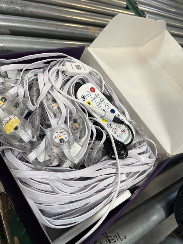 Photo 1 of Ecoeve Permanent Outdoor String Lights, 200ft White RGB+IC