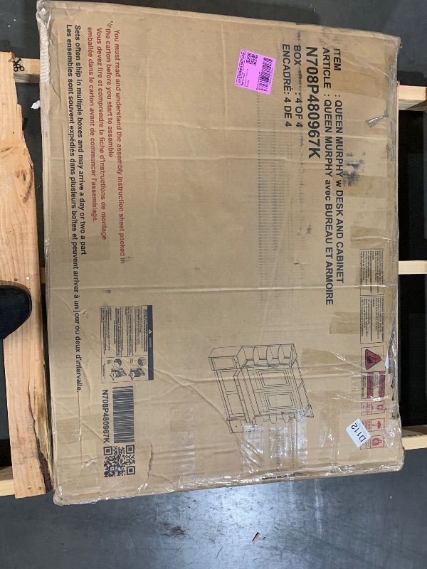 Photo 1 of ***PARTIAL SET - PRICE ADJUSTED***
*** BOXES 1 & 4 OF SET ONLY ****
Merax Queen Murphy Bed with Desk and Storage, White