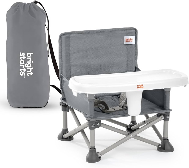 Photo 1 of ***PARTIAL SET - PRICE ADJUSTED***
**MISSING WHITE TRAY***
Bright Starts Pop ‘N Sit Portable Booster Seat, 3-in-1 Floor Seat, Travel High Chair & Toddler Booster with Feeding Tray, Indoor/Outdoor, Grey, 6 Months–3 Years