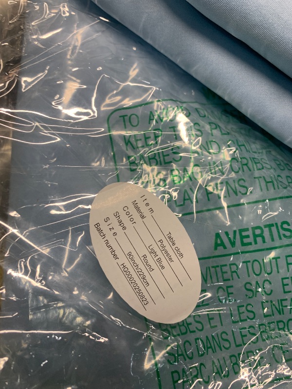 Photo 1 of ***PACK OF 2***Lann's Linens - Premium 90" Round Tablecloths for Wedding/Banquet/Restaurant - Polyester Fabric Table Cloths - Baby Blue