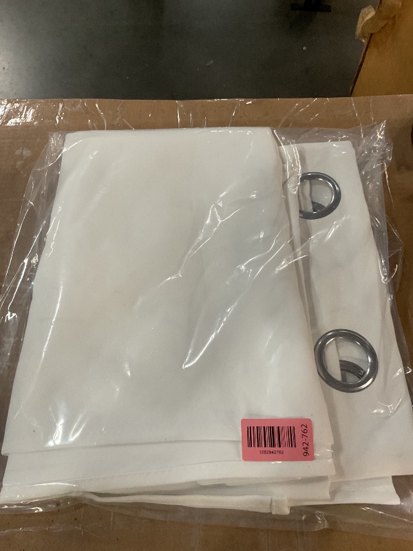 Photo 1 of ***PARTIAL SET ***Simplebrand Pure White Light Filtering Curtains for Bedroom 80 Inch Length 2 Panels Set, Thermal Insulated Energy Saving Curtains for Kids Room, Grommet Solid Nursery Window Drapes, W40 x L63