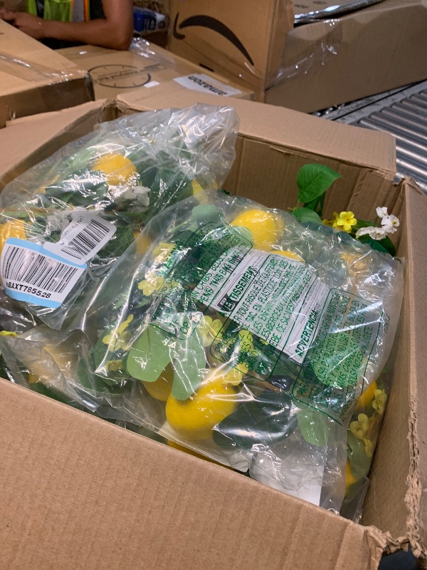View 2 of ***16 PACK****s 6.56 ft Artificial Lemon Garland, Spring Summer Greenery Vines Garland with Lemons, Flowers & Green Leaves, Decorative Fake Fruit Vines for Wedding Wall Mantle Table Home Party Decor