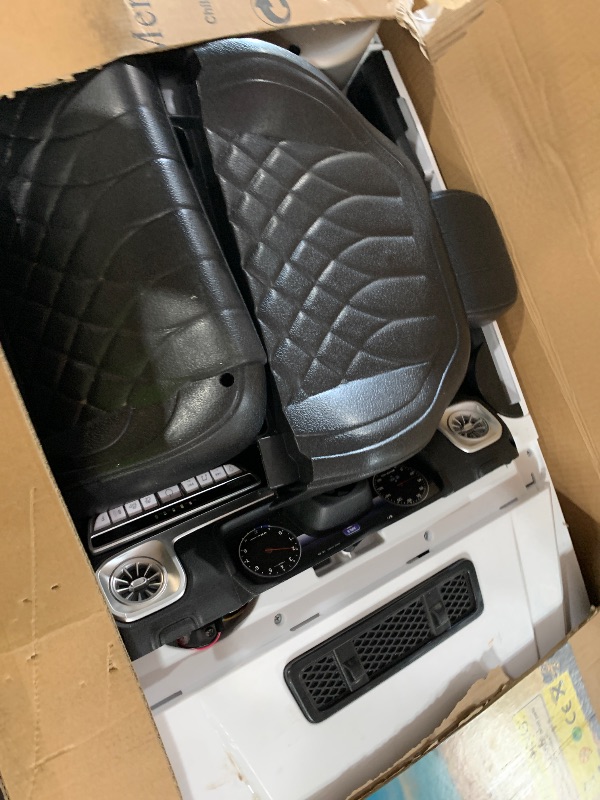 View 3 of **Parts Only** ELEMARA Licensed Mercedes-Benz AMG G63 Ride on Toys,Electric Car for Kids W/Parents Control,Electric Powered G Wagon Ride On Truck Toy,Low Battery Prompt,Bluetooth,Flickering Lights/LED Lights, White