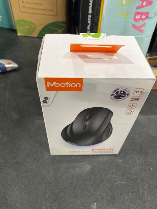 Photo 1 of MEETION Left-Handed Wireless Ergonomic Vertical Mouse - Black