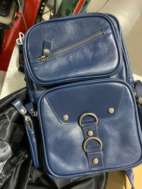 Photo 1 of CENUNCO Genuine Leather Sling Bag - Blue
