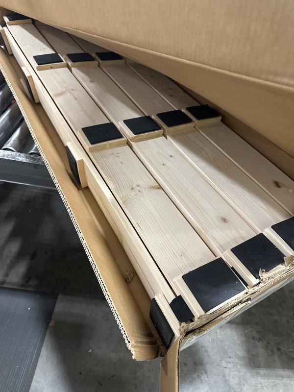 Photo 1 of LOBOTOU Foldable Floor Bed Frame - Natural Wood Color, Full Size