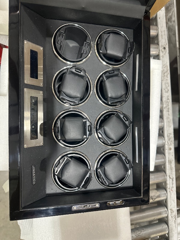 Photo 1 of JINS&VICO 8-Slot Wooden Watch Winder with LCD Touch Screen