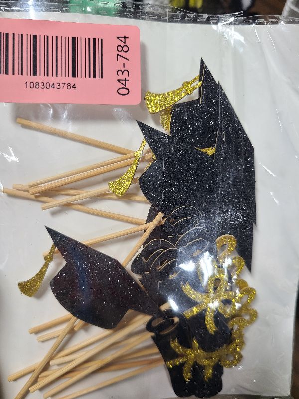 Photo 1 of 2026 Graduation Cupcake Toppers - 36 Pcs Glitter Graduation Party Decorations with 2026 Signs, Grad Cap & Diploma Picks for 2026 Senior Graduation Party Cake Decor (Gold)