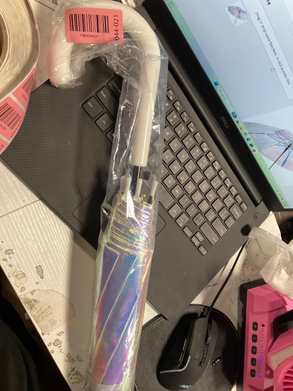 Photo 1 of ShedRain Iridescent Stick Umbrella, 50" Canopy Coverage, Crook Handle