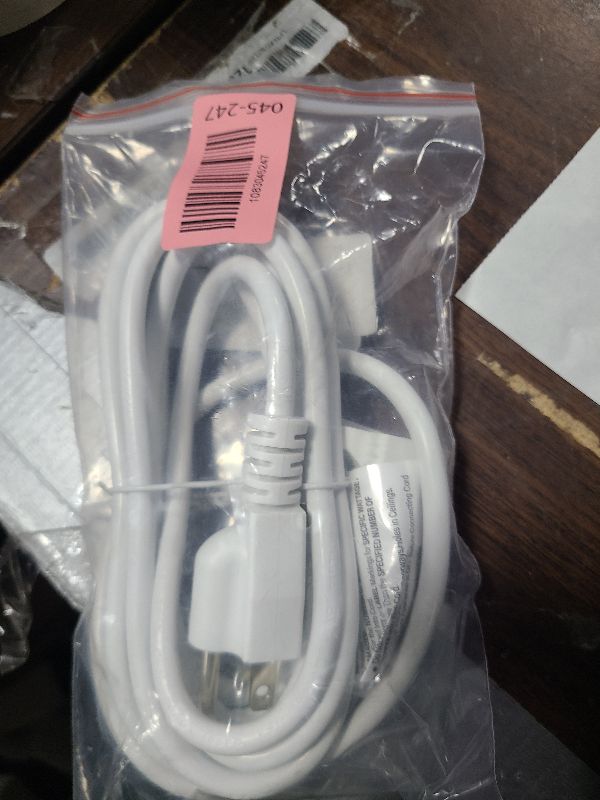 Photo 1 of 16/3 White Extension Cord 10 FT, Indoor Extension Cord for Laptops, Coffee Makers, Office Home Appliances, 3 Prong Resistant Cable Flexible, 13A 125V 1625W ETL Listed