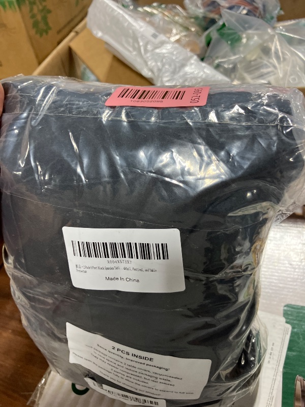 Photo 1 of 2 Pack 6 Feet Black Spandex Tablecloth for Rectangular Tables, Fitted & Stretch, Washable, Wrinkle Resistant, Perfect for Event, Wedding, Party, Banquet, Cocktail, Festival, and Table Protector